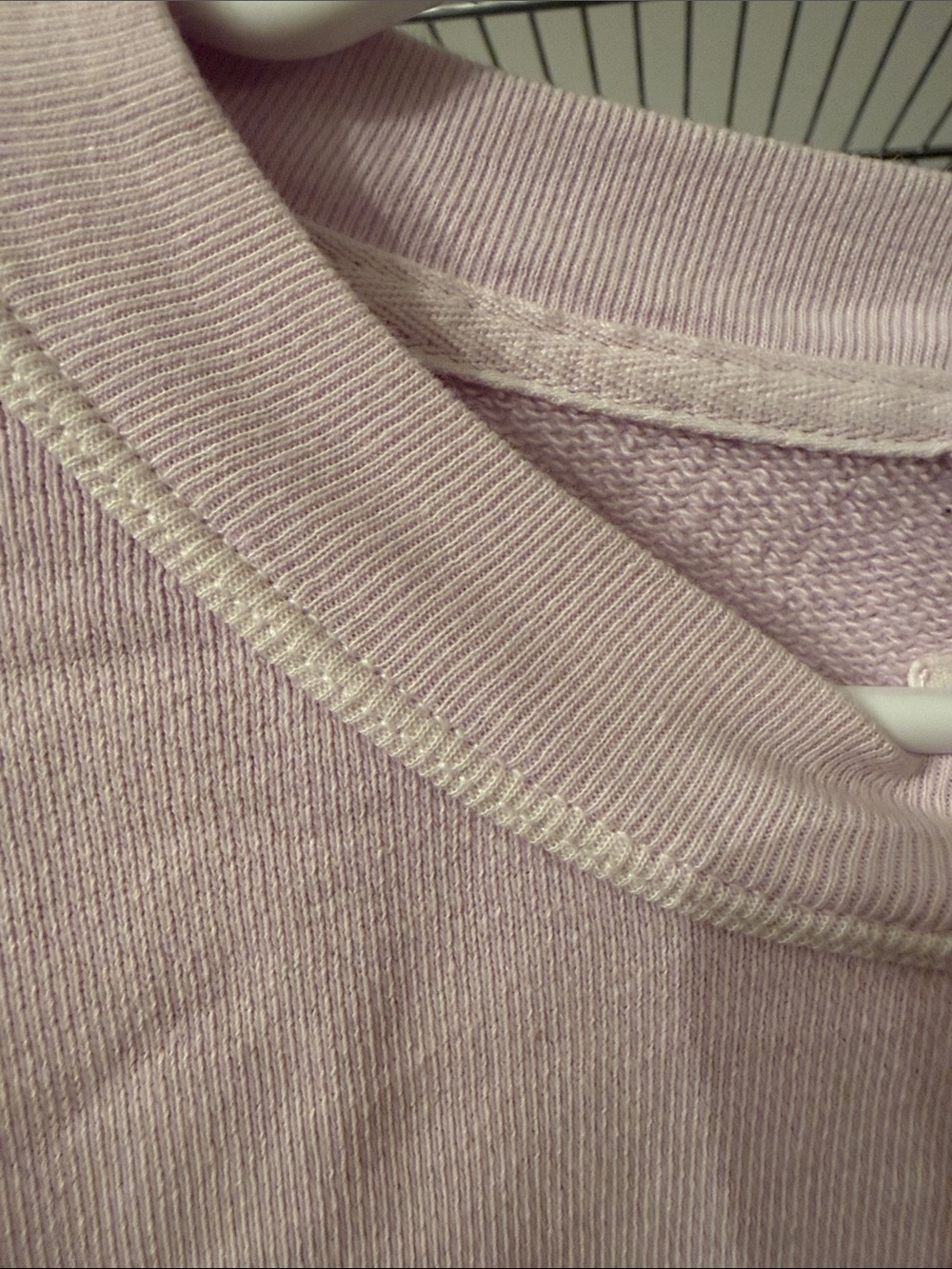 aerie Crewneck Sweatshirt in Pale Pink with White Piping - Picture 3 of 7